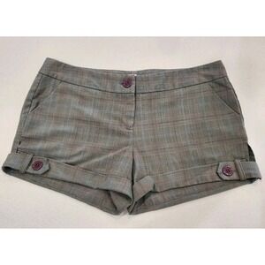 VTG Y2K Womens Charolette Russe Linen Cotton Striped Mini Shorts Charcoal Size 9